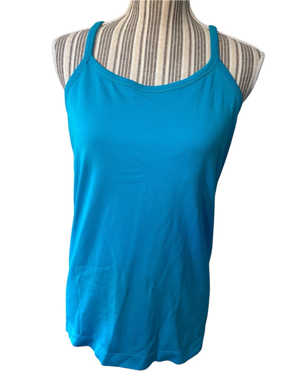 Pro-Fit Athletic Tank Top XL Bright Teal Blue Racerback Slim-Strap Bra Liner